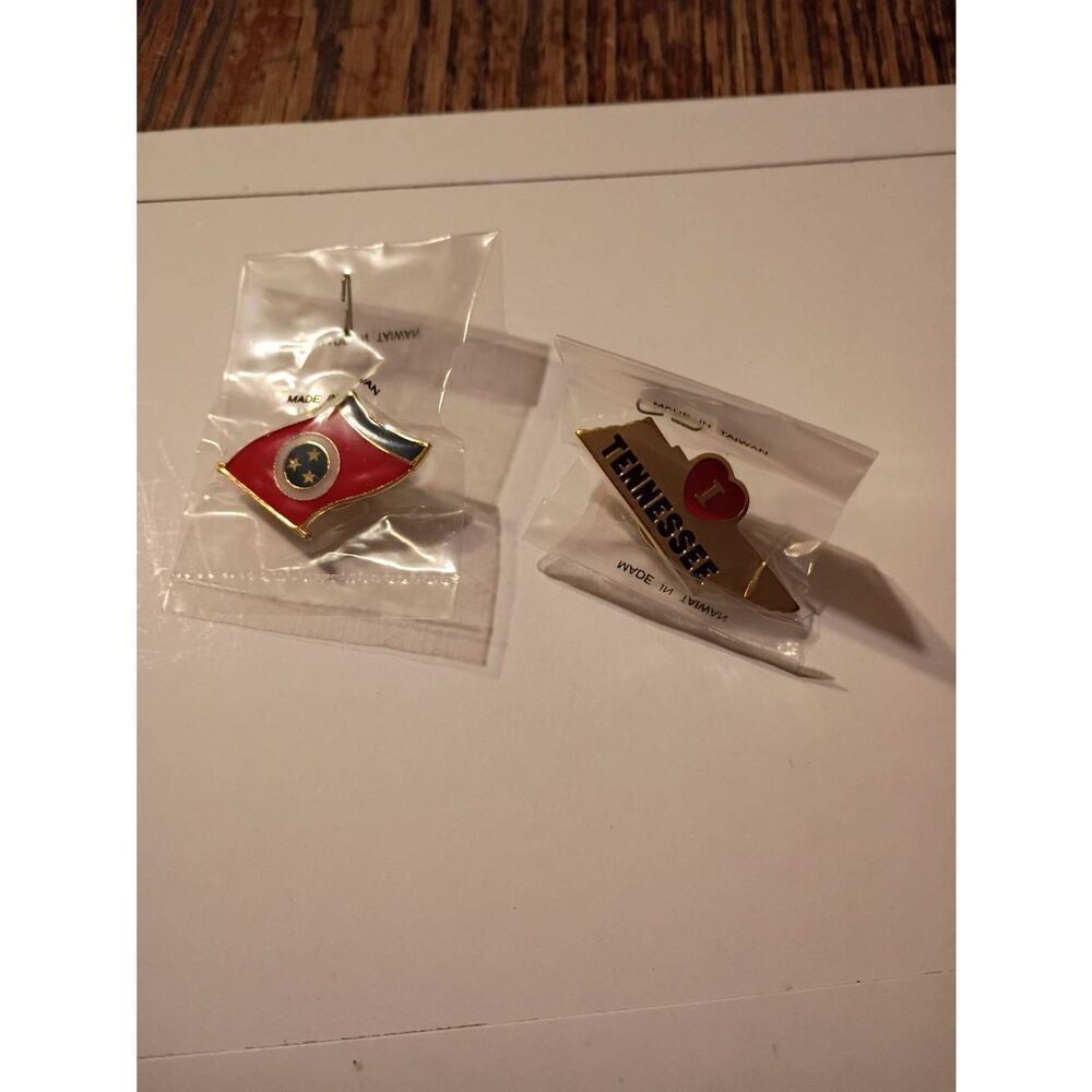 Tennessee State Pin Lot Enamel Hat Lapel Pins Souvenir Set 2pc NEW